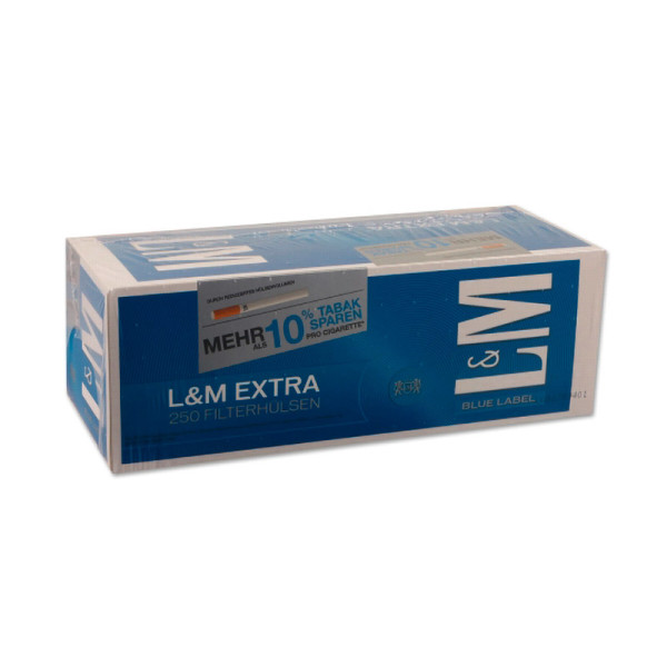 L&M Extra Filterhülsen Blue Label 250 Stück Packung