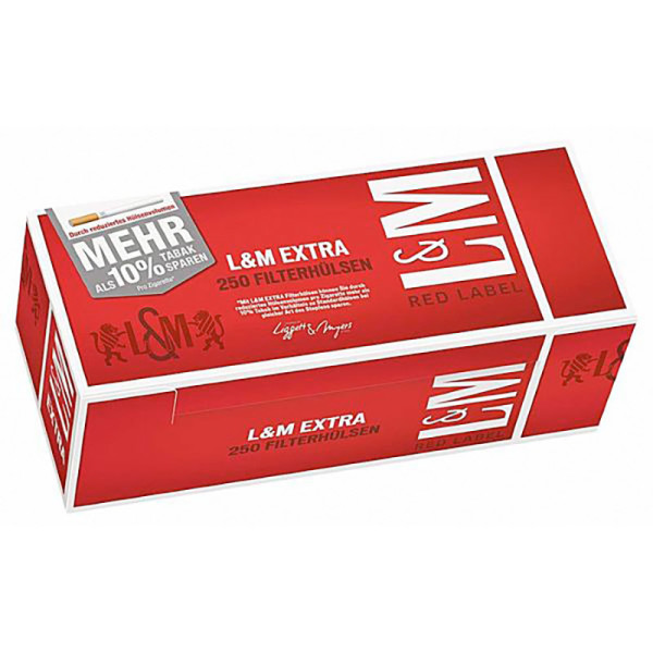 L&M Extra Filterhülsen Red Label 250 Stück Packung
