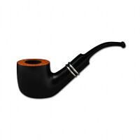 Pfeife CAPITELLO Bent schwarz 2 Alu Ring gallery