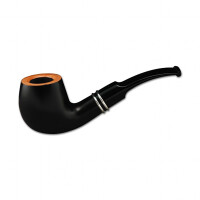 Pfeife CAPITELLO Bent schwarz 2 Alu Ring gallery