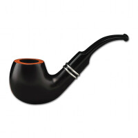 Pfeife CAPITELLO Bent schwarz 2 Alu Ring gallery