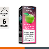NIKOLIQUIDS Apfel 6mg Nikotinsalz 2