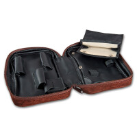 Pfeifentasche 3er Wildleder braun 22x6x1 gallery