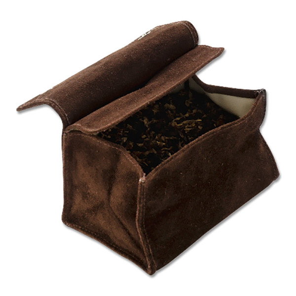 Tabak-Stellbeutel Wildleder braun klein11x8cm