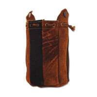 Tabak-Zugbeutel Leder Velour braun 12x7, gallery