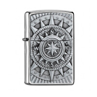 ZIPPO chrom gebürstet Compass Emble gallery