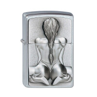 ZIPPO chrom gebürstet Kneeling Girl gallery