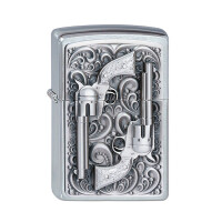 ZIPPO chrom gebürstet Revolver Embl gallery