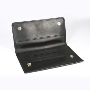 Feinschnitt-Tasche LEA Leder Nappa schwarz 15 x 9,5cm