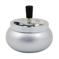 Schleuderascher Metall chrom/silber bauchig 13 cm...