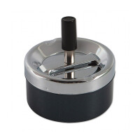 Schleuderascher Metall chrom/schwarz 9 cm Durchnesser