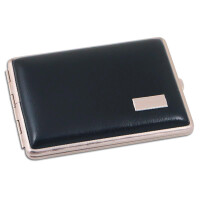 Zigarettenetui Leder 18er 100 mm schwarz Gravurfeld und...