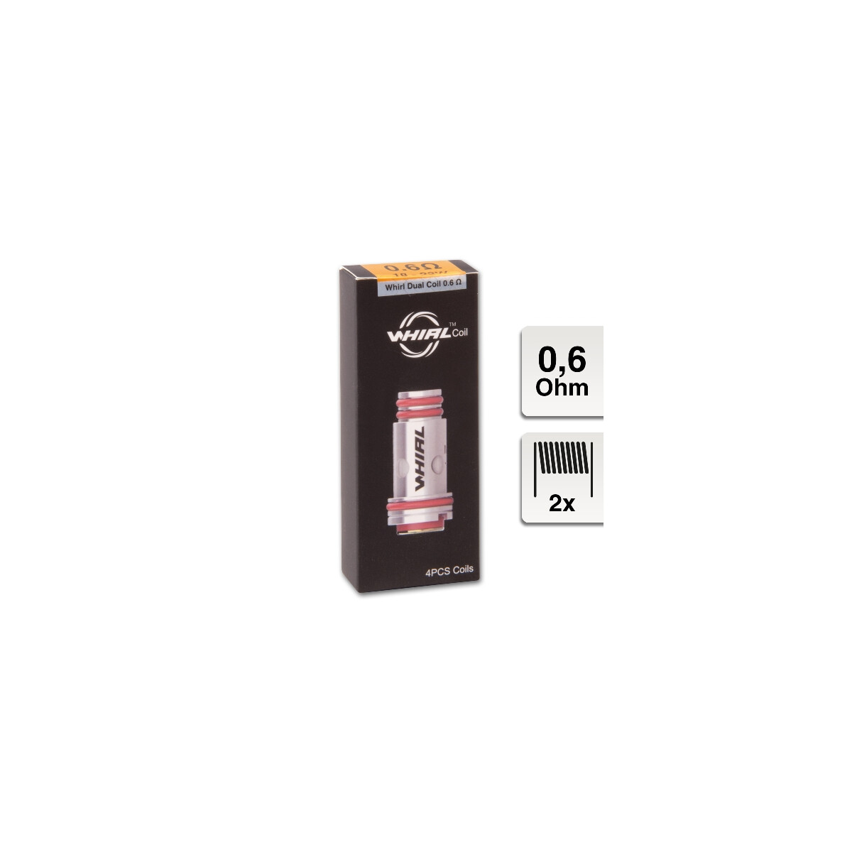 Uwell Whirl Heads 0,6 Ohm – 4 Stück Verdampferköpfe Für MTL & DTL, 18–22 Watt