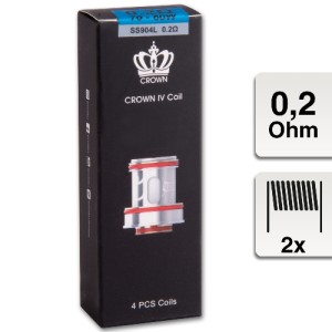 EZCC UW Crown 4 0,2 Ohm 4 St