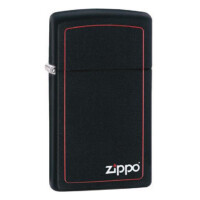 ZIPPO Slim schw matt Zippo Log