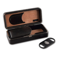 Cigarrenetui Kunstleder schwarz mit Cutt gallery