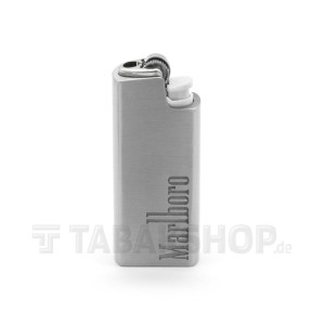 BIC Mini Feuerzeug mit H&uuml;lle MARLBORO silver