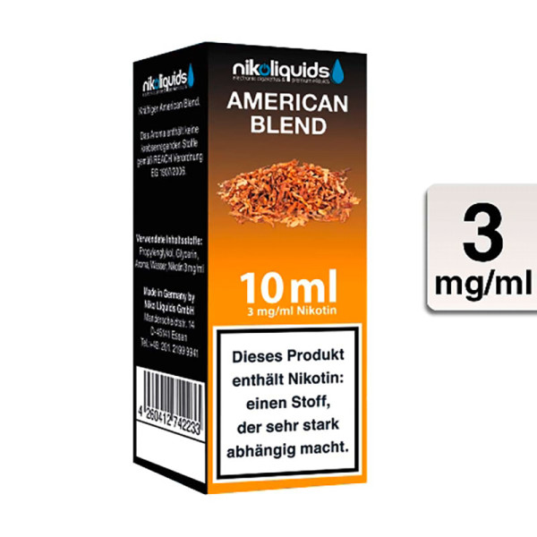 E-Liquid NIKOLIQUIDS American Blend 3 mg