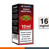 NIKOLIQUIDS Tabak Menthol 16mg 2