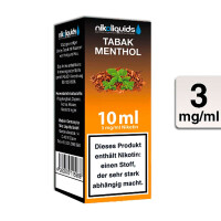 NIKOLIQUIDS TABAK MENTHOL 3mg