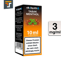 NIKOLIQUIDS TABAK MENTHOL 3mg 2