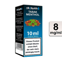 NIKOLIQUIDS TABAK MENTHOL 8mg