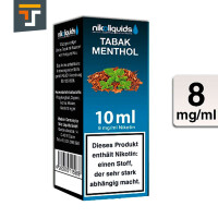 NIKOLIQUIDS TABAK MENTHOL 8mg 2