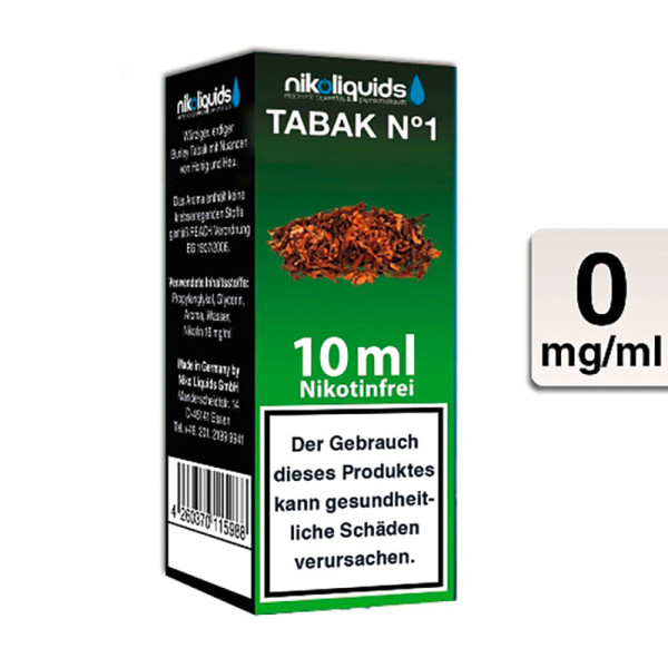 NIKOLIQUIDS Tabak No. 1 0mg