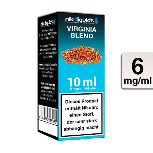 E-Liquid NIKOLIQUIDS Virginia Blend 6 mg